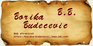 Borika Budečević vizit kartica